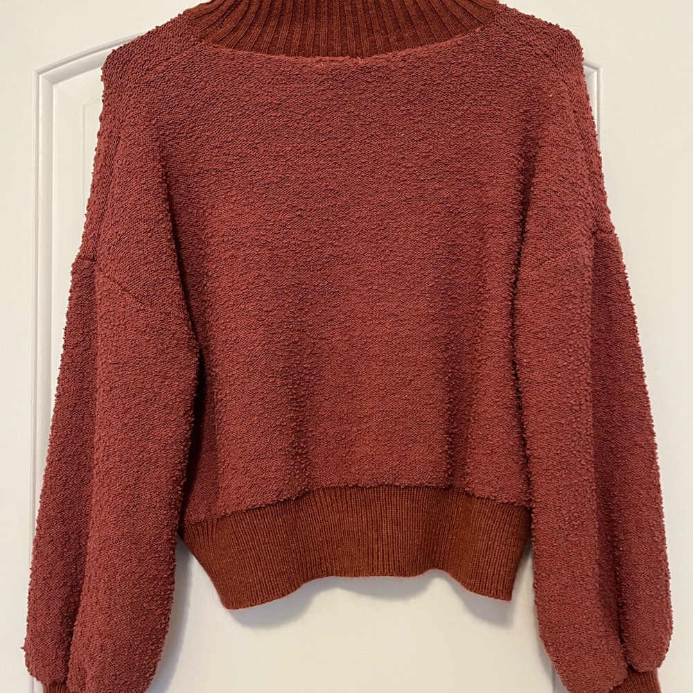 Elegant Brick Red Turtleneck Sweater